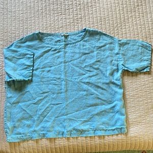 Eileen Fisher Organic Linen Woven Boxy Top